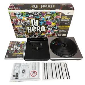 2009 DJ Hero Turntable & Game Disc Bundle Nintendo Wii Activision TESTED & WORKS